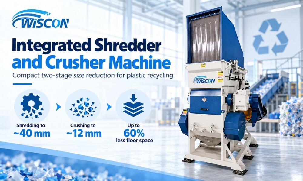 integrated shredder and crusher machine